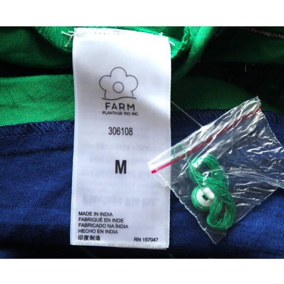 Farm Rio Soft Garden Patchwork Midi Dress / Medium / Soft Garden Blue - Picture 10 of 11